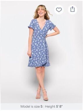 Kaileigh Thelma Knit Wrap Dress- Blue Floral